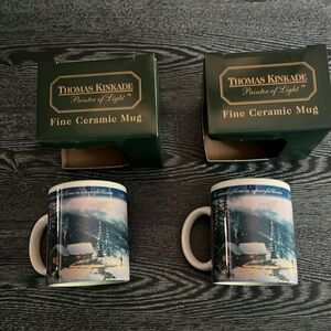 Thomas Kinkade Fine Ceramic Mug(2)With Box